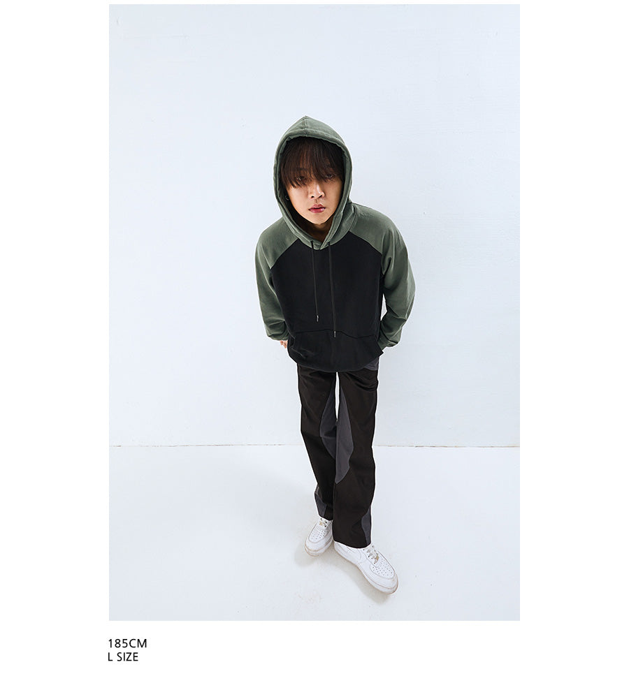 DUCKDIVE MIX RAGLAN SLEEVE HOODIE