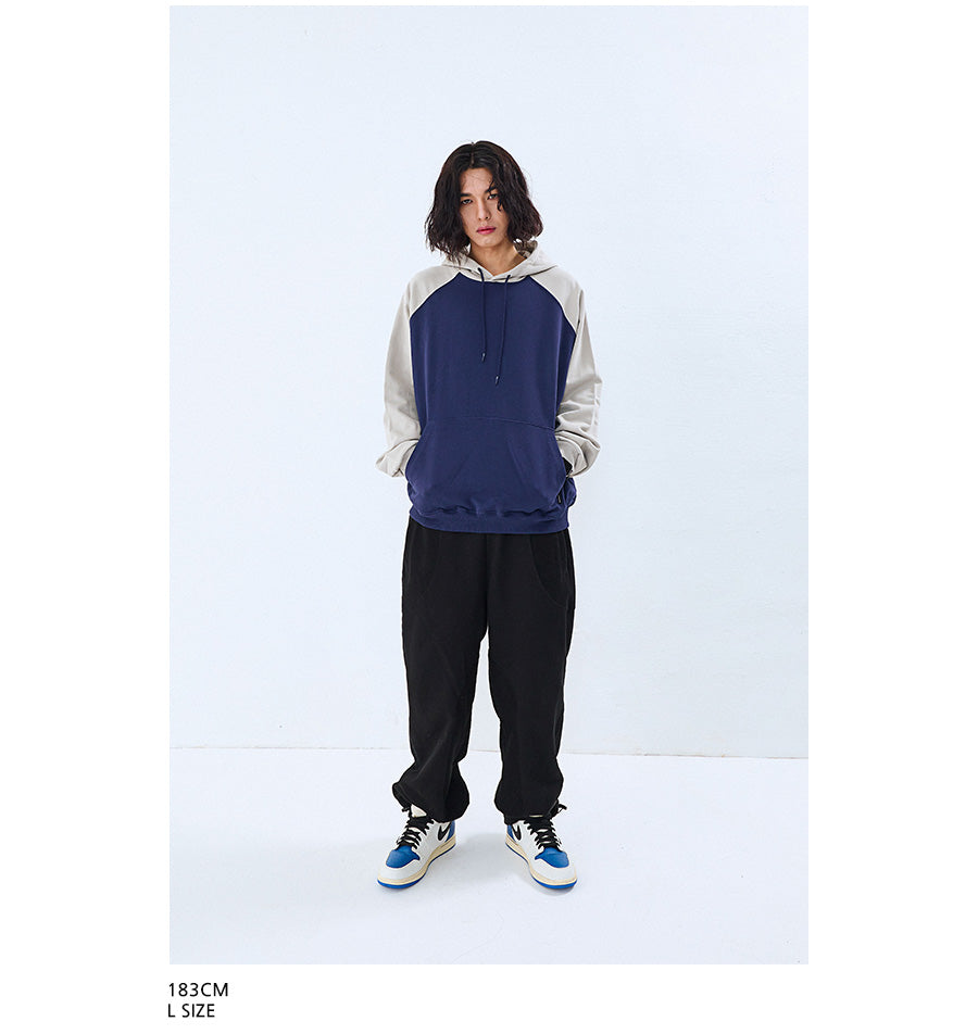 DUCKDIVE MIX RAGLAN SLEEVE HOODIE