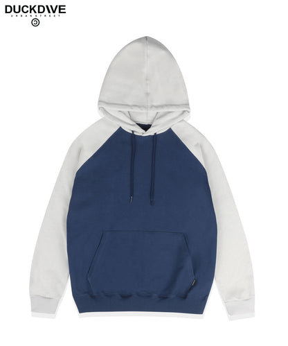 DUCKDIVE MIX RAGLAN SLEEVE HOODIE