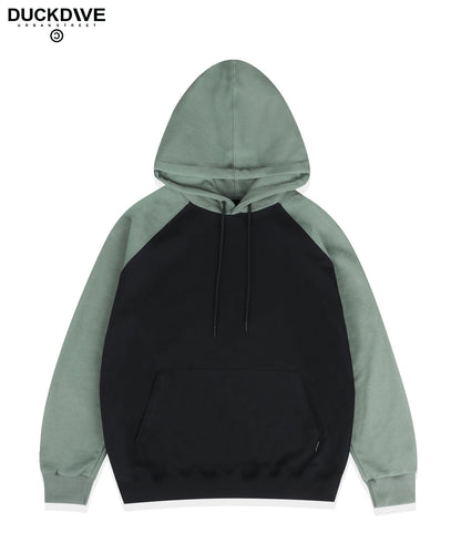 DUCKDIVE MIX RAGLAN SLEEVE HOODIE