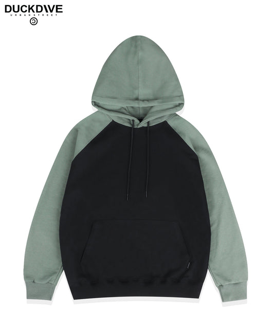 DUCKDIVE MIX RAGLAN SLEEVE HOODIE