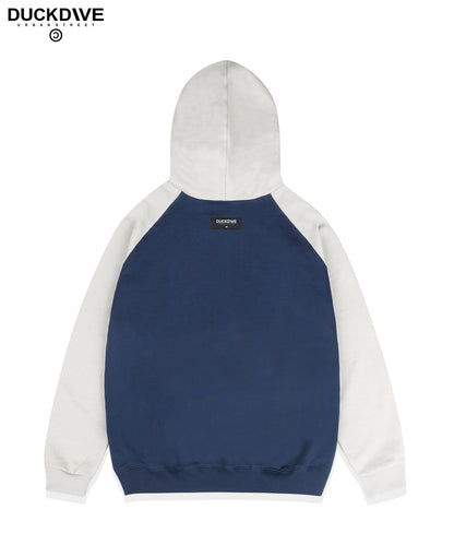 DUCKDIVE MIX RAGLAN SLEEVE HOODIE