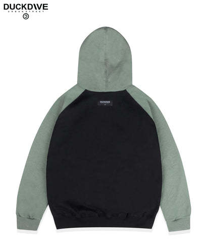 DUCKDIVE MIX RAGLAN SLEEVE HOODIE