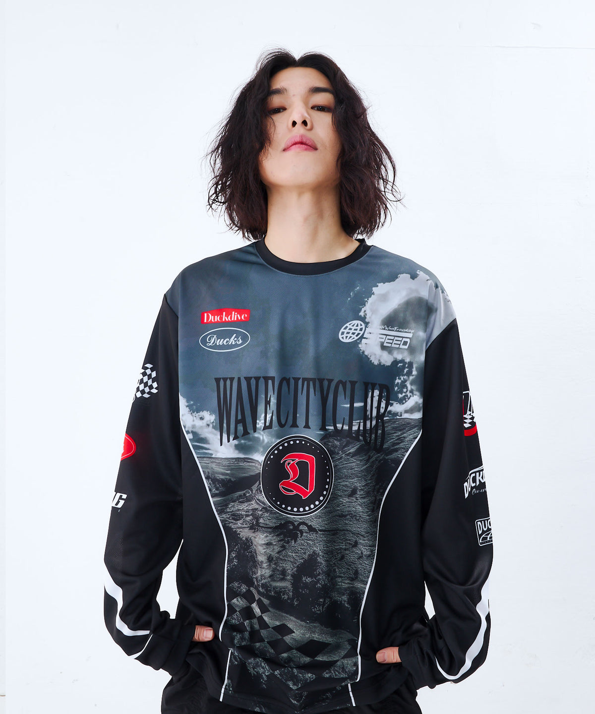 DUCKDIVE RACER SYBOL MESH JERSEY LONG SLEEVE