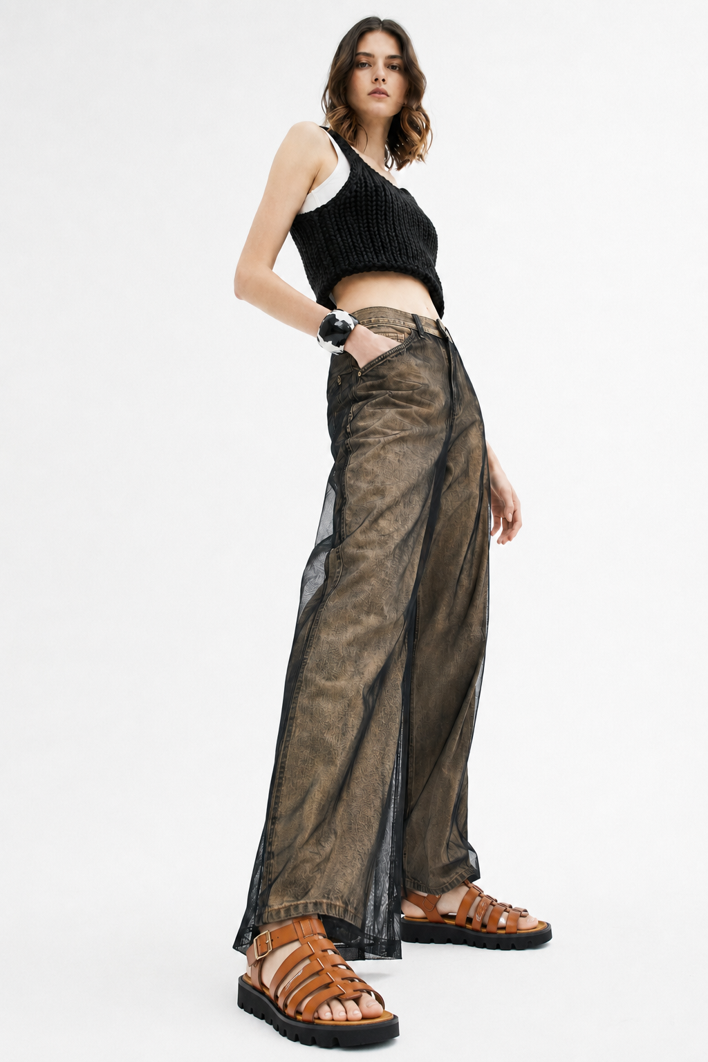 L.B.Evans 本革風編み込みグラディエーターサンダルMADRID(マドリード) Style：LB2642