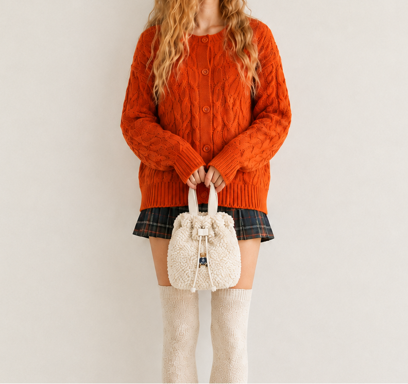 L.B. Evans FLUFFY BEAR BAG｜ボア巾着バッグ Style：LB101