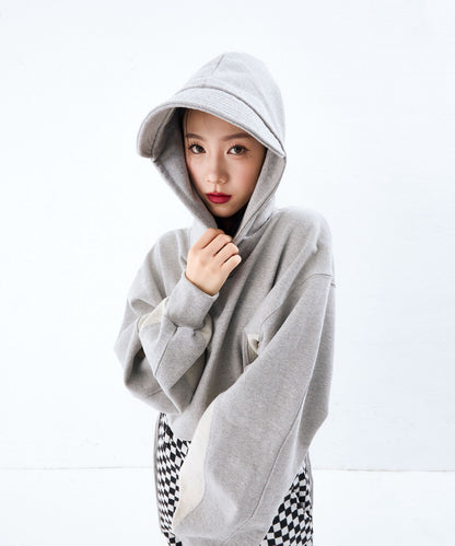 DUCKDIVE REVERSE BLOCK CAP CROP HOODIE