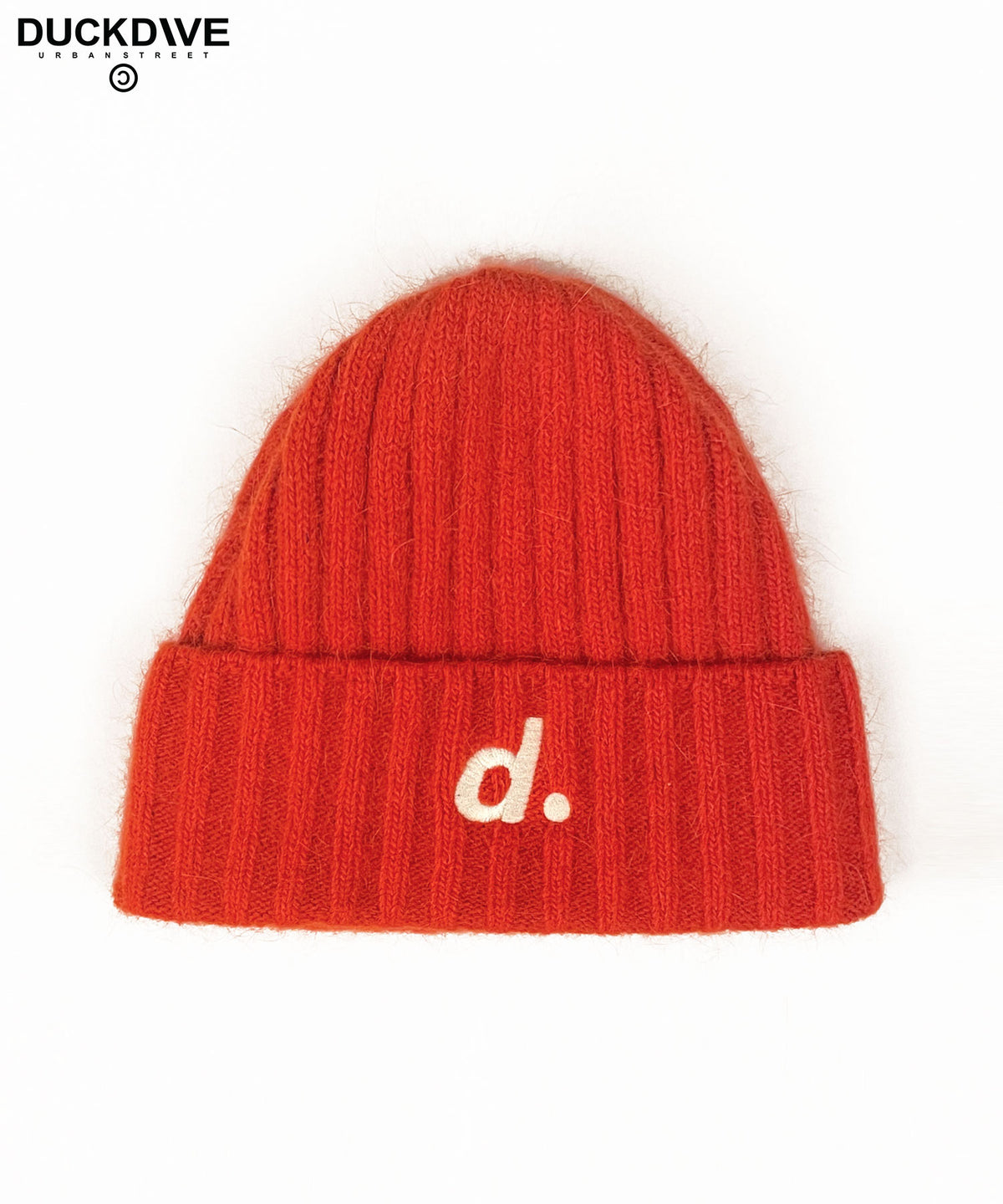 DUCKDIVE D LOGO ANGORA BEANIE