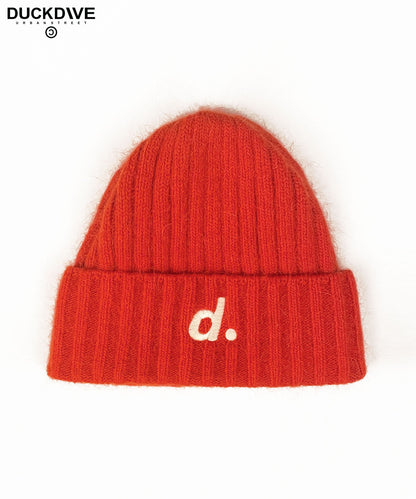 DUCKDIVE D LOGO ANGORA BEANIE