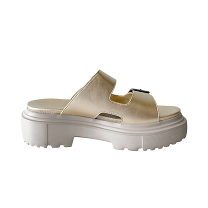 L.B.Evans 厚底 メタリックダブルベルトサンダルTYLER(テイラー) Style：LB2621