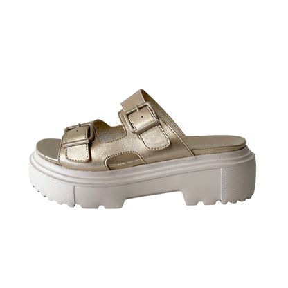 L.B.Evans 厚底 メタリックダブルベルトサンダルTYLER(テイラー) Style：LB2621