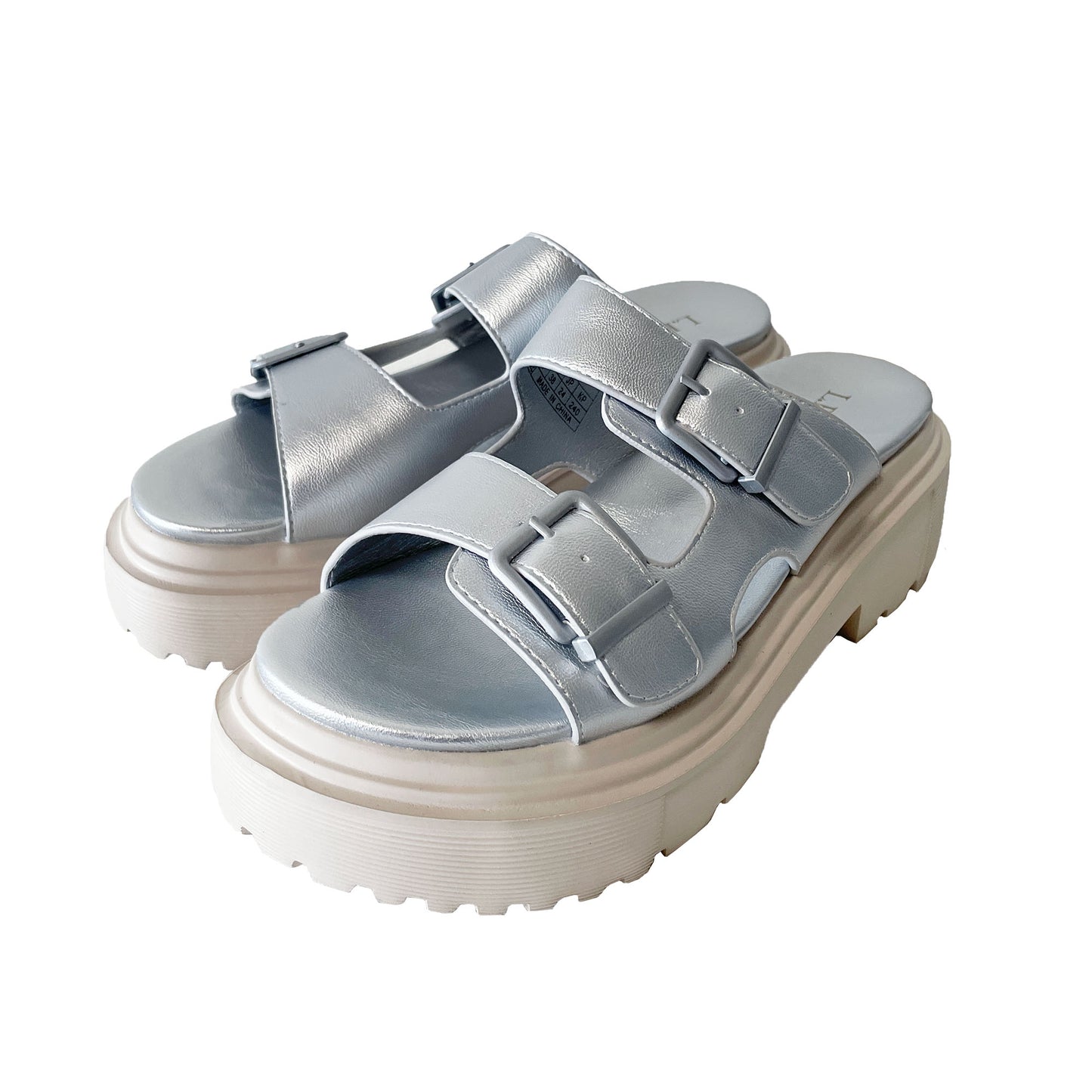 L.B.Evans 厚底 メタリックダブルベルトサンダルTYLER(テイラー) Style：LB2621